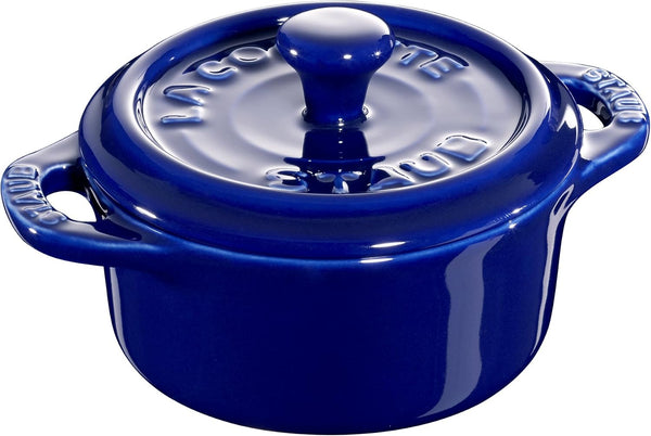 STAUB Ceramic Dutch Oven 3-Piece Mini round Cocotte, Dark Blue2