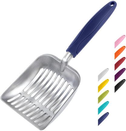 Wepet Cat Litter Scoop, Aluminum Alloy Sifter, Kitty Metal Scooper, Deep Shovel, Long Handle, Poop Sifting, Kitten Pooper Lifter, Durable, Heavy Duty, for Litter Box1