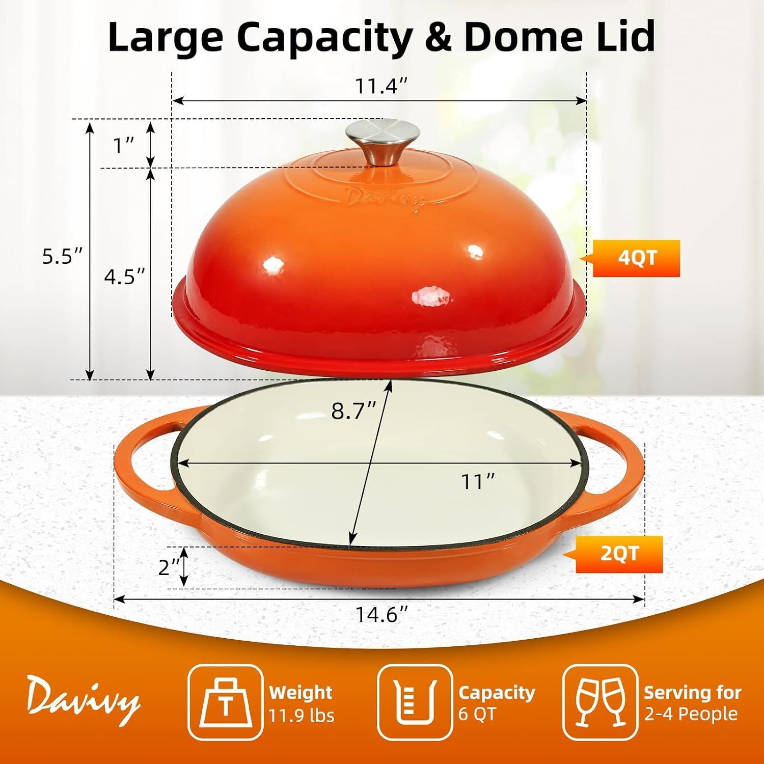 11-x-8-7-oval-bread-oven-with-domed-lid-enameled-oval-dutch-oven-pot-for-sourdough-bread-baking-6qt-non-stick-cast-iron-sourdough-pan-bread-cloche-with-lid-flame-orange