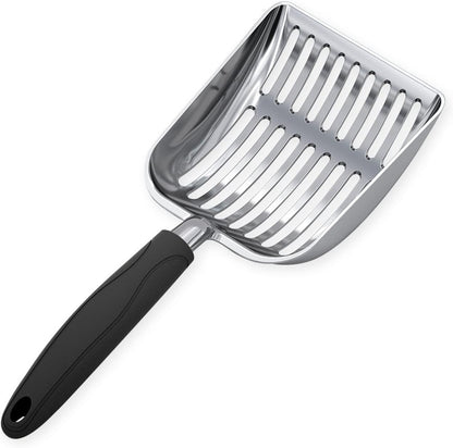 Wepet Cat Litter Scoop, Aluminum Alloy Sifter, Kitty Metal Scooper, Deep Shovel, Long Handle, Poop Sifting, Kitten Pooper Lifter, Durable, Heavy Duty, for Litter Box30