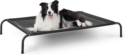 Bedsure Outdoor Elevated Cooling Dog Bed Large Sized Dog, 49In Grey | Portable Raised Camping Pet Cot Hammock,Breathable Teslin Mesh,Weather Resistant,For Large Pets up to 85 Lbs,Easy to Assemble18