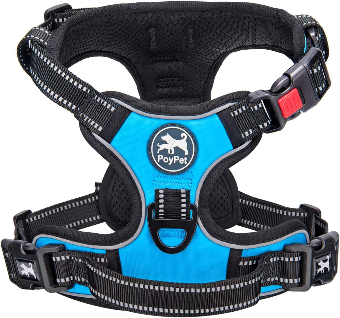 poypet-no-pull-dog-harness-no-choke-front-lead-dog-reflective-harness-adjustable-soft-padded-pet-vest-with-easy-control-handle-for-small-to-large-dogspink-medium