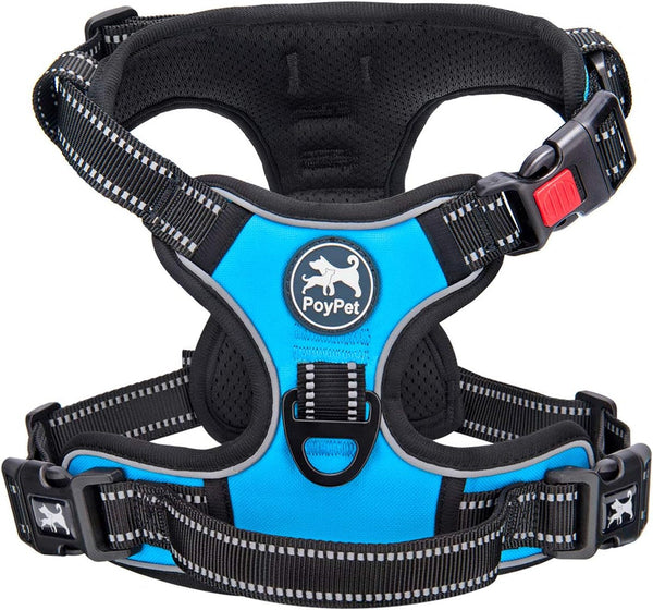 Poypet No Pull Dog Harness, No Choke Front Lead Dog Reflective Harness, Adjustable Soft Padded Pet Vest with Easy Control Handle for Small to Large Dogs(Pink, Medium)14