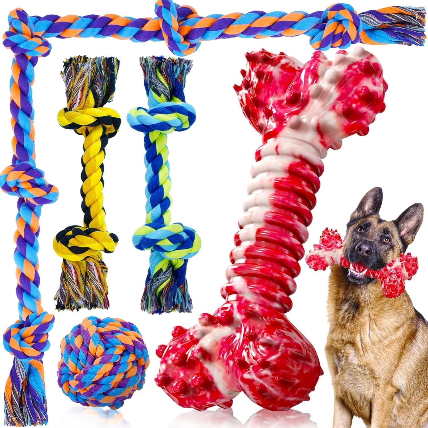sharlovy-large-tough-chew-toys-for-aggressive-chewers-large-breed-heavy-duty-dental-rope-toys-kit-for-medium-dogs-5-knots-indestructible-cotton-puppy-teething-chew-tug-toy-set-of-9
