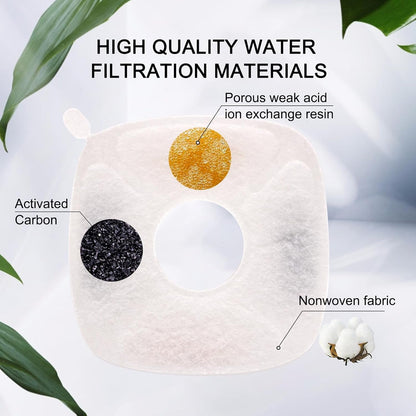 Pet Fountain Filters Compatible with 95Oz/2.8L Dog Water Fountain (4 Filters&4 Sponges)4