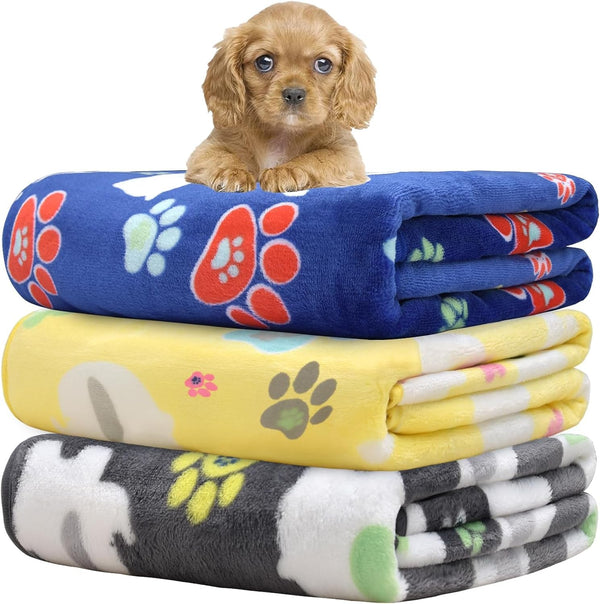 Rezutan Dog Blankets for 3 Pack Large Medium Pet Cat, Soft Fuzzy Washable Blanket, Comfort Flannel Suitable for Dogs Kennels & Beds, Sofas, Furniture, Gifts Puppy Essentials, 41 X 31 Inch, Black14