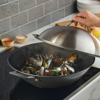 A1 Series W/Scratchdefense Nonstick Induction Wok with Lid, 14-Inch, Wok Pan with Lid, Graphite2