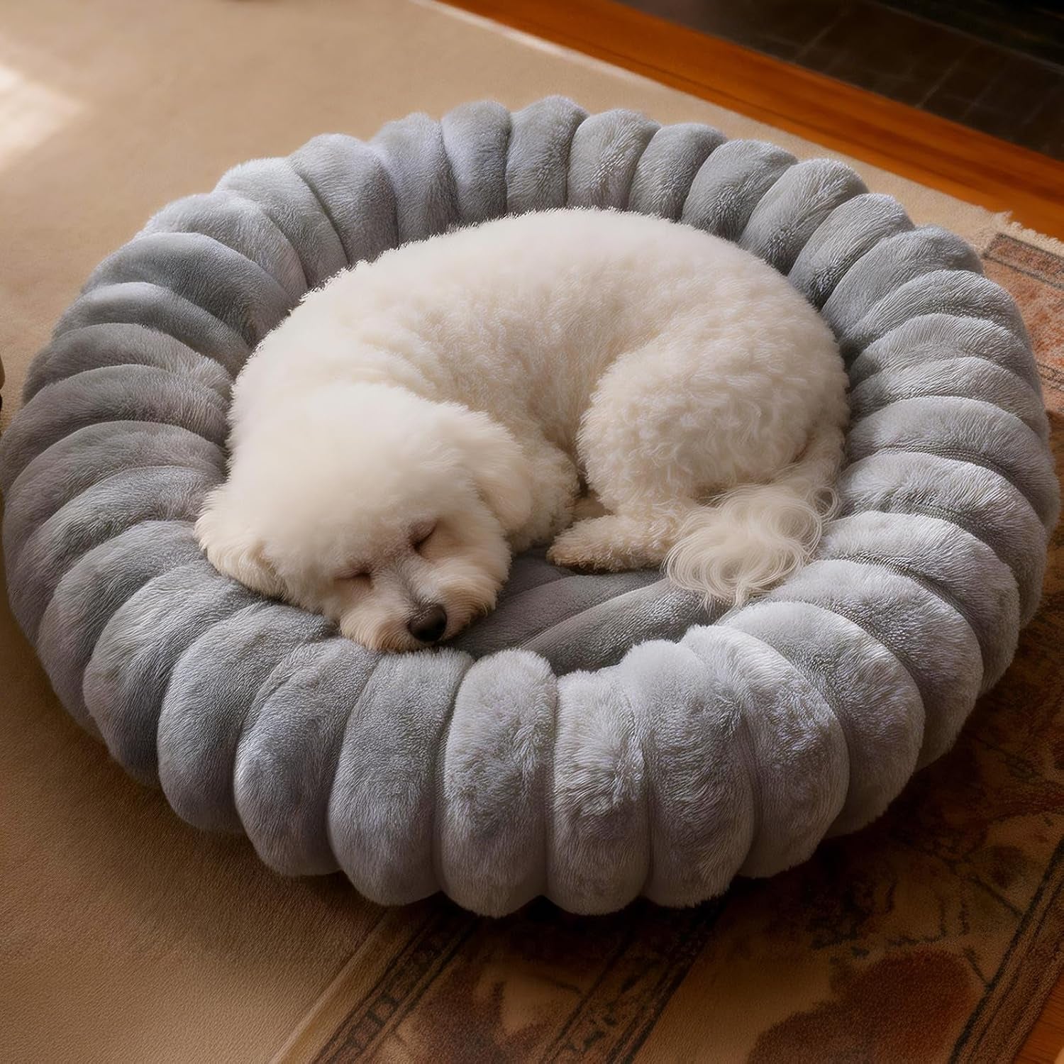 donut-dog-and-cat-bed-luxurious-comfortable-faux-rabbit-fur-pet-beds-round-anti-anxiety-calming-puppy-kitten-bed-with-anti-slip-bottom-for-small-medium-dogs-cats20-white