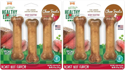 Nylabone Healthy Edibles Dog Treats Variety Pack, Small, 3 Count | Roast Beef, Chicken, & Bacon Flavor, Natural Dog Treats, USA Made, Highly Digestible, Dog Bones for Small Dogs up to 25 Lbs12