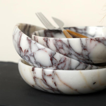 Marble Key Bowl for Home Decor, Decorative Bowl for Coffee Table, Marble Fruit Bowl for Table Centerpiece, Coins Candy Catchall Bowl for Entryway (Calacatta Viola, 7.8" X 1.9")8