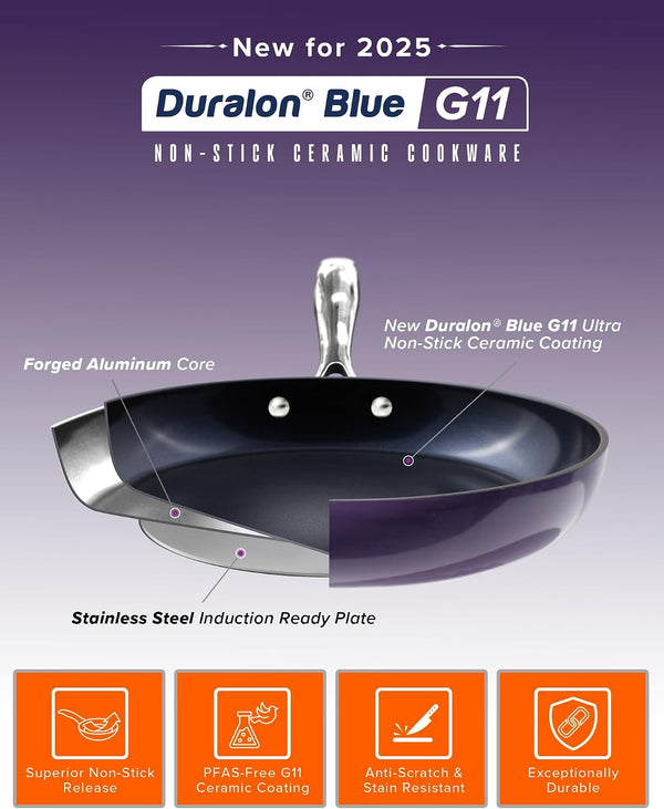 Lux 13-Piece Premium Cookware Collection, Next-Generation G11 | Duralon Blue Ceramic Nonstick, Ultra Durable, Pfas-Free, Lightweight & Works on All Cooktops, Black2