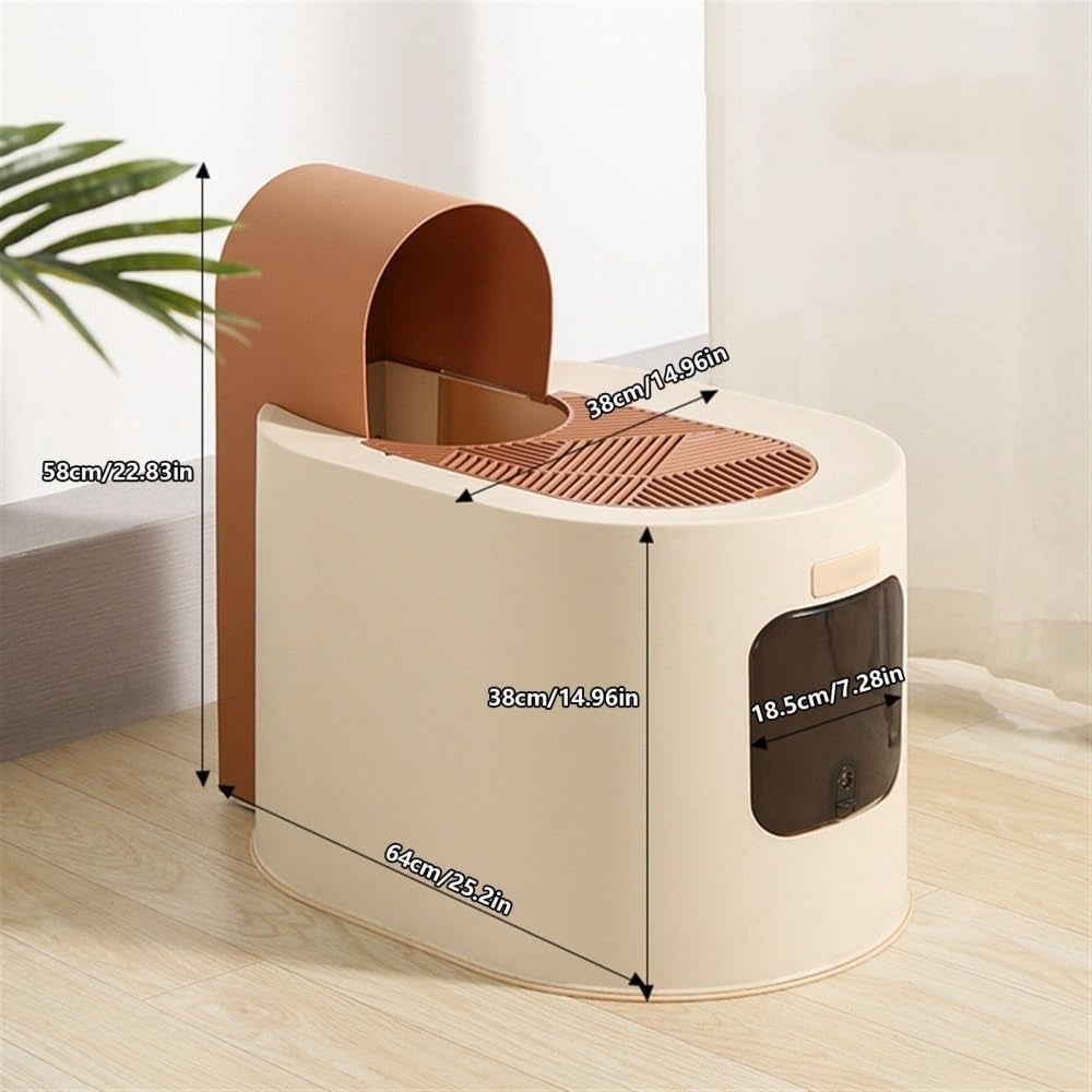 pet-supplies-large-hooded-cat-litter-box-with-lid-anti-splash-easy-clean-traybrown