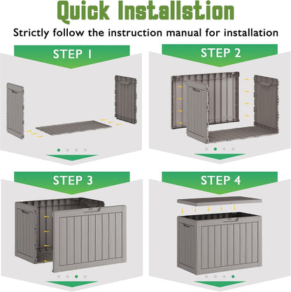 Outdoor Storage Waterproof Deck Box for Patio (45 Gallon, Grey) | Lockable outside Storage Boxes for Cushion, Resin Weatherproof Garden Storage Bin, Package Delivery Box6