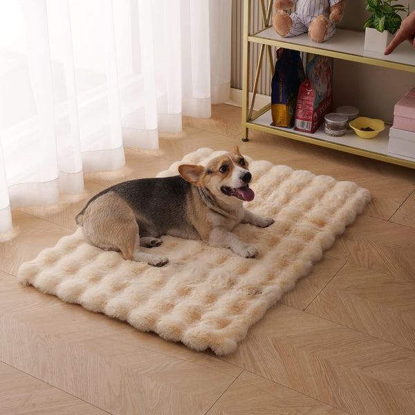 SHENGOCASE 2-Pack 10"X14" Rectangular Faux Rabbit Fur Cat Dog Bed Cushion Pad Mat, Cat Tree Tower Replacement Cushion Pad for Window Perch Carrier House Cage Crate Kennel Furniture10
