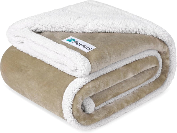 Petami Waterproof Dog Blanket for Couch, Extra Large 80X60, Pee Proof Sherpa Fleece Reversible Pet Throw, Furniture Protector for Bed Sofa Crate Kennel, Soft Washable Cover for Dog Cat, Grey Sherpa30