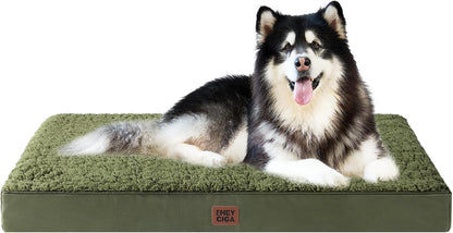 EHEYCIGA Orthopedic Dog Bed Large with Removable Washable Cover,Grey,41X27 | Egg Crate Foam Support,Durable Oxford Fabric,Non-Slip Bottom,Machine Washable,Soft Waterproof Plush Pet Bed Mat for Crate20