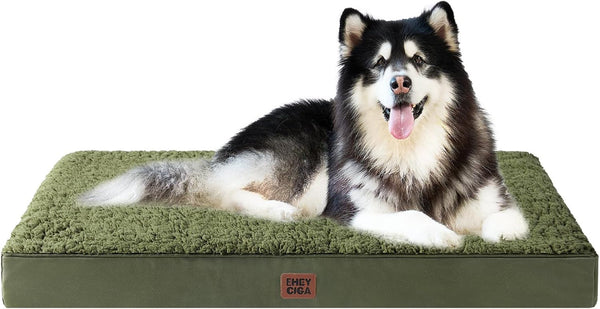 EHEYCIGA Orthopedic Dog Bed Large with Removable Washable Cover,Grey,41X27 | Egg Crate Foam Support,Durable Oxford Fabric,Non-Slip Bottom,Machine Washable,Soft Waterproof Plush Pet Bed Mat for Crate20