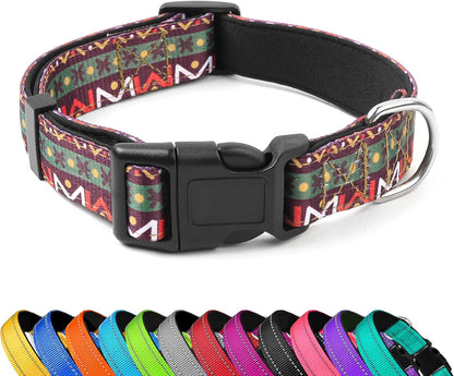 Reflective Dog Collar, Adjustable Soft Neoprene Padded,Teal,M | Breathable Nylon for Medium Dogs,Tear-Resistant Webbing,Chafe‑Free on Walks and Hikes,Metal D-Ring,Night Safety12