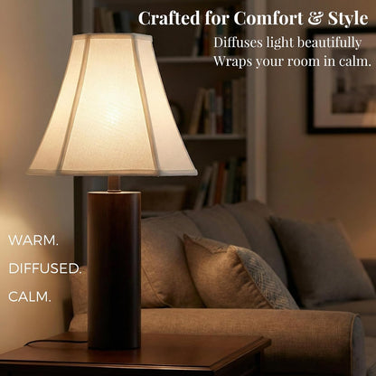 2-Pack White Square Cut Corner Lamp Shades, 6.5" Top × 13" Bottom × 10.8" Height, Spider Fitter – Medium Shade for Table Lamps, Foldable Bell Fabric Lampshade, Modern & Minimalist Home Decor.7