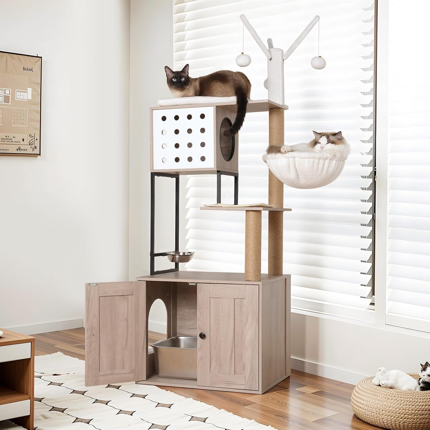 cat-tree-litter-box-enclosure-modern-all-in-one-indoor-cats-tower-with-large-platform-cat-condo-with-wood-house-food-station-hammocks-23-6