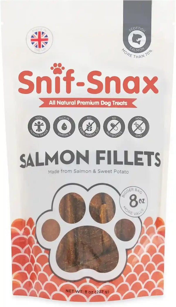 Snif-Snax Salmon Bites Dog Treats 3 Pack, All Natural Human-Grade Training Treats for Dogs, Healthy Grain-Free Puppy & Adult Rewards, Protein Rich Soft Salmon Snacks10