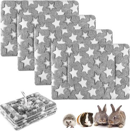 Haull 4 Pcs Waterproof Guinea Pig Bedding Soft Dog Cat Bed Crate Mat Small Animal Plush Cage Liners Rabbit Bunny Kennel Pad Reversible Cozy Pee Thickened Hamster Pad(Tie Dyed,13 X 10 Inch)11