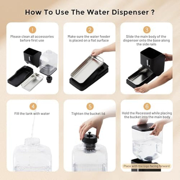 ZOMISIA 11L Dog Water Bowl Dispenser & Maifan Stone Filter Replacement 3Pcs8