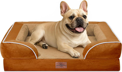 Comfort Expression Orthopedic Dog Bed for Extra Large Dogs with Bolster | Waterproof Dog Couch Bed with Washable Cover & Non-Slip Bottom, Supportive Egg Crate Foam XL Pet Bed, 42X30 Inch116