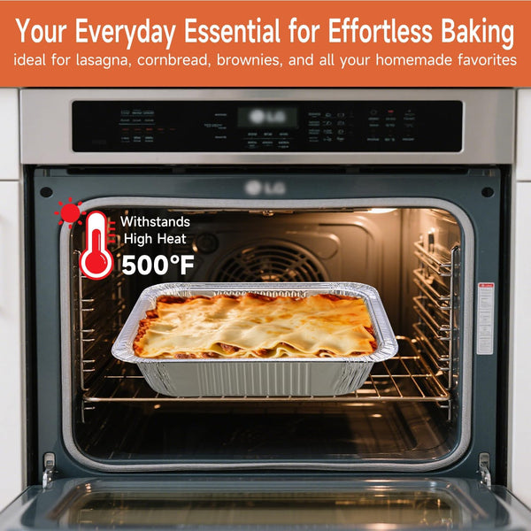 30 Pack 9X13 Aluminum Pans, Disposable Half Size Foil Pans | Heavy Duty Aluminum Foil Pans for Baking,Roasting, Meal Prep, Food Storage, Parties, Catering - Oven, Freezer & Grill Safe5