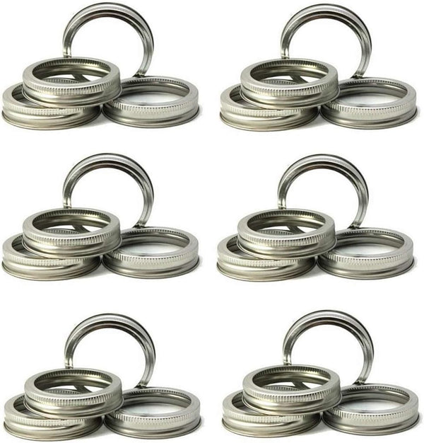 Regular Mouth Mason Jar Replacement Rings or Tops 24Pcs for Tinplate Metal | Durable & Rustproof Bands/Rings for Mason Jar, Jar, Canning Jars,Storage (Set of 24 Regular Mouth)1
