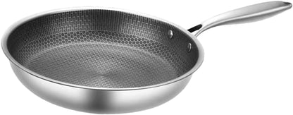 Clad Stir Fry Pan Poached Egg Pan Stainless Steel Skillet Honeycomb Handles for Induction Electric Gas Stove Easy to Clean Ergonomic Design1