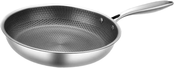 Clad Stir Fry Pan Poached Egg Pan Stainless Steel Skillet Honeycomb Handles for Induction Electric Gas Stove Easy to Clean Ergonomic Design1
