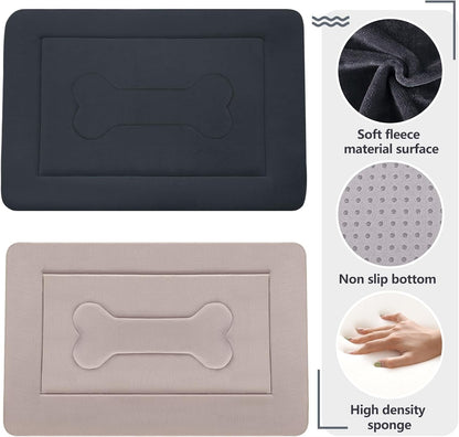 Large Dog Bed Soft Dog Crate Pad Mat, 42 in Non-Slip Bottom Washable Dog Sleeping Mattress Pet Beds Cat Bed Kennel Pad, Dark Blue Gray3