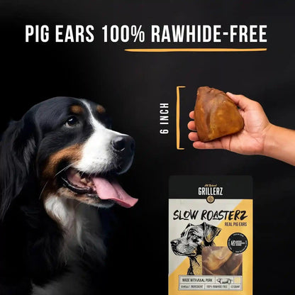 Grillerz Real Pig Ears, Rawhide-Free, 12 Count | Single-Ingredient, All-Natural Pig Ears - a High-Protein, Easily Digestible Chew Dogs Love3