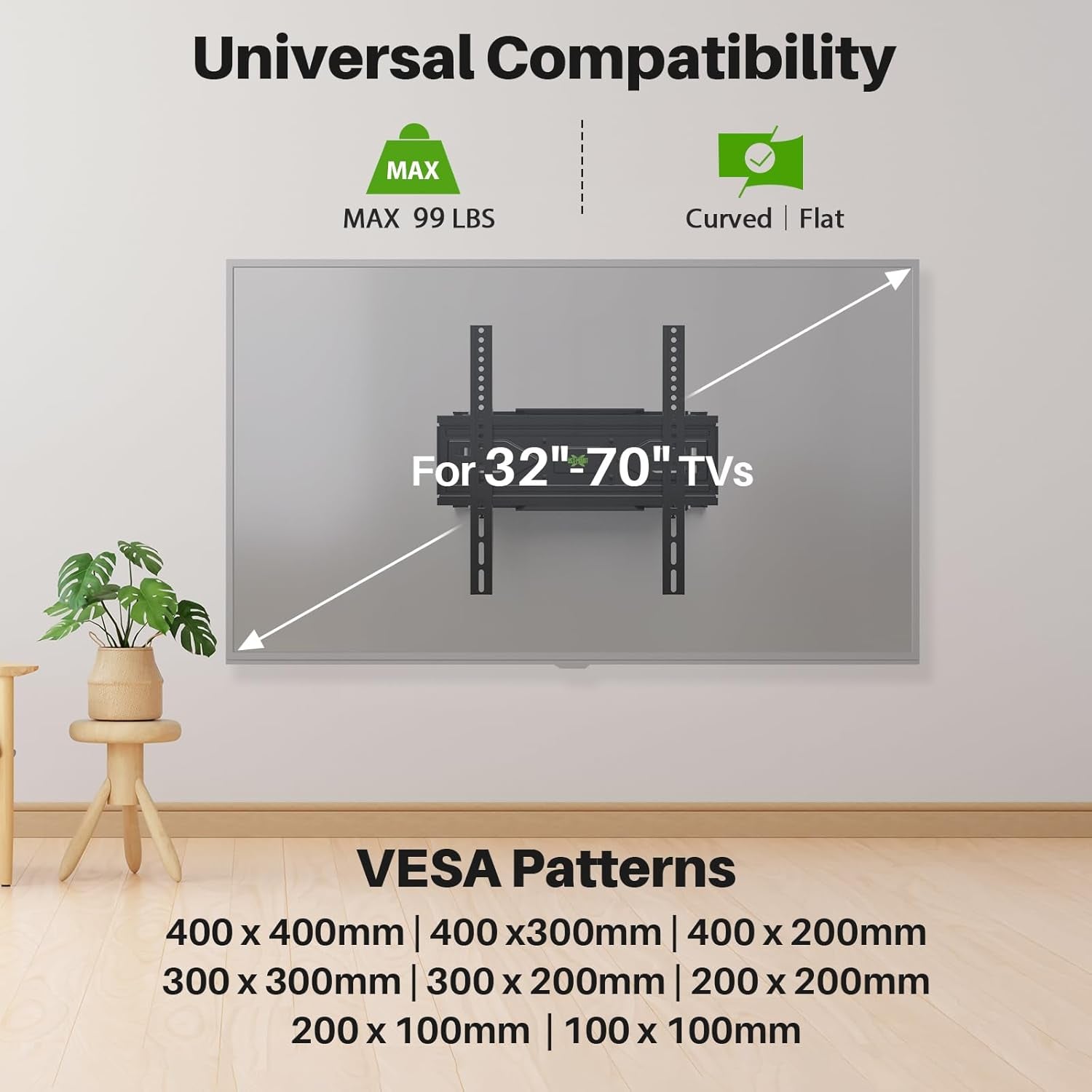 full-motion-tv-wall-mount-for-most-32-70-inch-tvs-up-to-99-lbs-wall-mount-bracket-with-dual-articulating-arms-swivel-tilt-max-vesa-400x400mm-tv-mount-fits-12-16-wood-studs