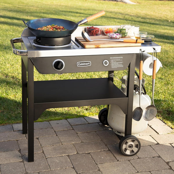 Outdoor Wok Station with Rear Wheels, 14" Steel Pan, 50,000 BTU8