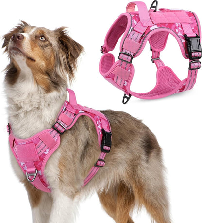 Rabbitgoo Tactical Dog Harness for Large, No Pull Military Service Vest | Molle & Handle, Heavy Duty, Adjustable, Reflective Straps, Easy Control for Training Walking, Black, Large46