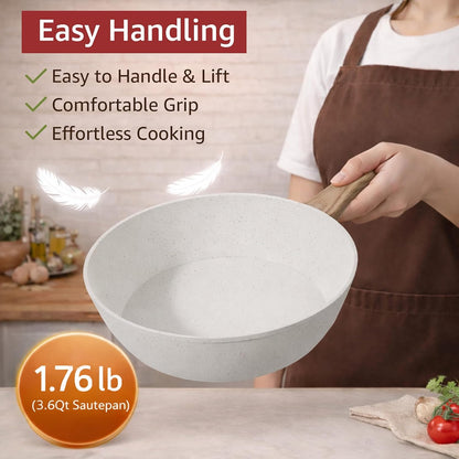 24Pcs Pots and Pans Set Non Stick,Ceramic Cookware Set with Titanium-Reinforced Nonstick Coating,Long-Lasting,Pfas-Free,Induction Compatible,Full Kitchen Set with 3 Stock Pots for Family Cooking5