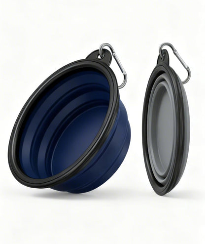 Collapsible Dog Bowls for Travel, 2-Pack Dog Portable Water Bowl for Dogs Cats Pet Foldable Feeding Watering Dish for Traveling Camping with Carabiners, BPA Free (Grey&Black, Small (Pack of 2))13
