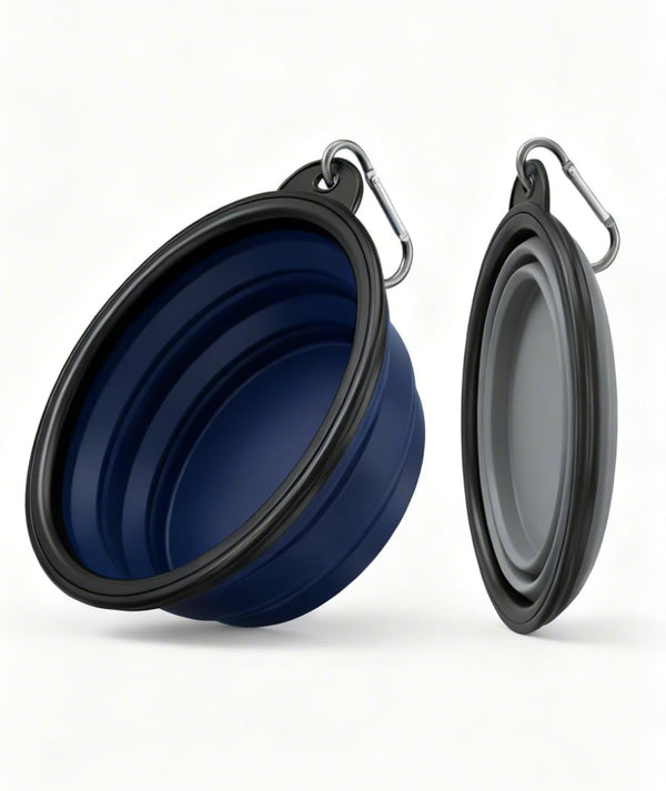 Collapsible Dog Bowls for Travel, 2-Pack Dog Portable Water Bowl for Dogs Cats Pet Foldable Feeding Watering Dish for Traveling Camping with Carabiners, BPA Free (Grey&Black, Small (Pack of 2))13