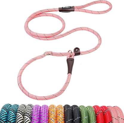 Fida Durable Slip Lead Dog Leash, 6 FT X 1/2" Heavy Duty Dog Loop Leashes, Comfortable Strong Rope Slip Leash for Large Medium Dogs, No Pull Pet Training Lead with Highly Reflective(1/2", Black)44