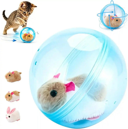 2026 New Self-Rolling Interactive Cat Ball Realistic Animal Automatic Moving Rolling Cat Ball 360° Rolling Spin Moving Cat Ball Fun Indoor Interactive Pet Ball for Cats Dogs Chasing (Blue, Mouse-A)10