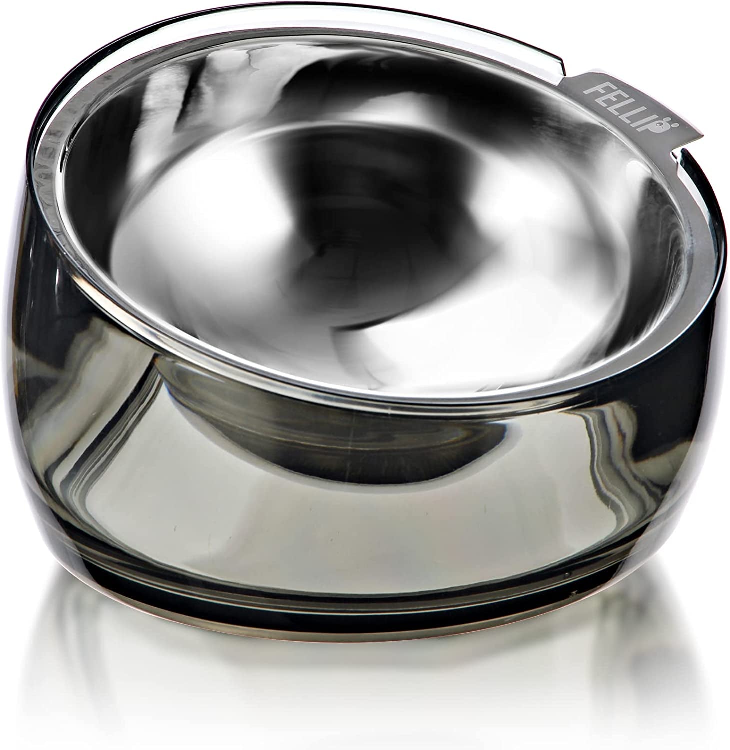 felli-oblik-elevated-cat-bowl-removable-stainless-steel-wide-dish-for-dry-wet-food-feeding-dishwasher-clean-slanted-whisker-fatigue-friendly-metal-plate-classic-0-5-cups-shallow-dish