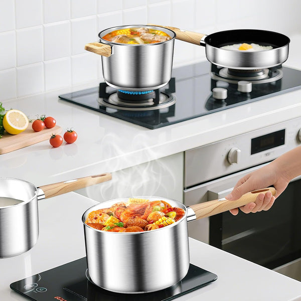 Stainless Steel Cookware Set 13PCS, Pots and Pans Set, Induction Cookware, Kitchen Cooking Set, Heavy Duty, Tri-Ply Base, Dishwasher Safe7