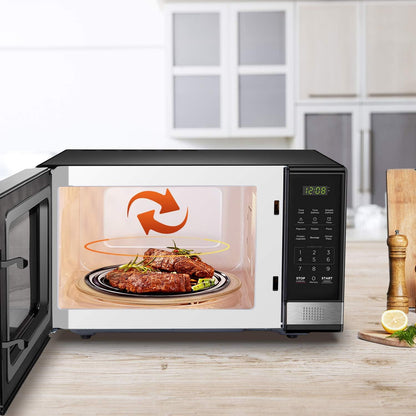 BLACK+DECKER Microwave Oven Countertop, 1.1 Cu.Ft, 1000W, Stainless Steel | Push-Button Door, Child Safety Lock, 6 Auto Cook Presets, 10 Power Levels6