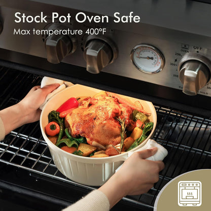14Pcs Pots and Pans Set Non Stick, Ceramic Cookware Set Non Toxic | PFAS/PTFE Free, Induction Cookware, Even Heating, Durable, Dishwasher Safe, Healthy Kitchen Cooking Set, Stay-Cool Handles9