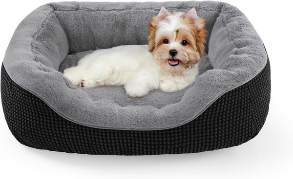 INVENHO Medium Dog Beds for Medium Dogs Washable, Rectangle Dog Bed Medium Size Dog, Orthopedic Dog Bed, Warming Soft Calming Sleeping Puppy Bed Durable Pet Bed with Anti-Slip Bottom M(30"X24"X9")29