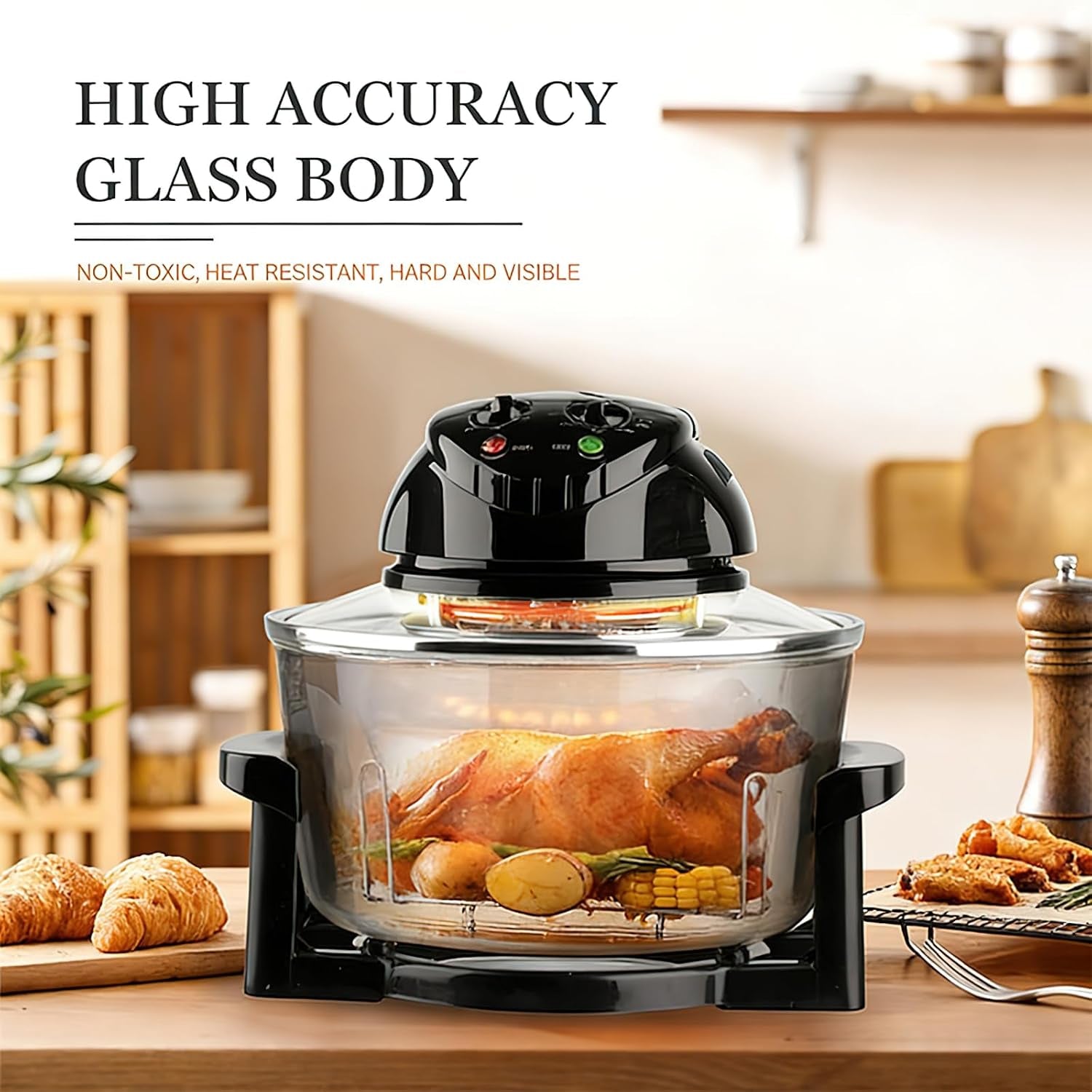 20l-3-in-1-turbine-light-wave-oven-glass-air-fryer-360-circulating-heating-high-precision-glass-body-healthy-kitchen-baking-toaster-broiler-toaster-steamer-and-grill-3