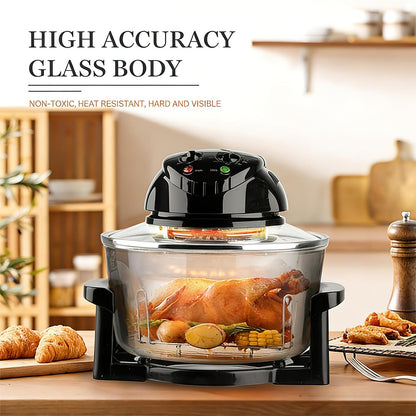 20L 3-In-1 Turbine Light Wave Oven，Glass Air Fryer, 360 ° Circulating Heating, High-Precision Glass Body, Healthy Kitchen Baking, Toaster, Broiler, Toaster, Steamer, and Grill (3)4