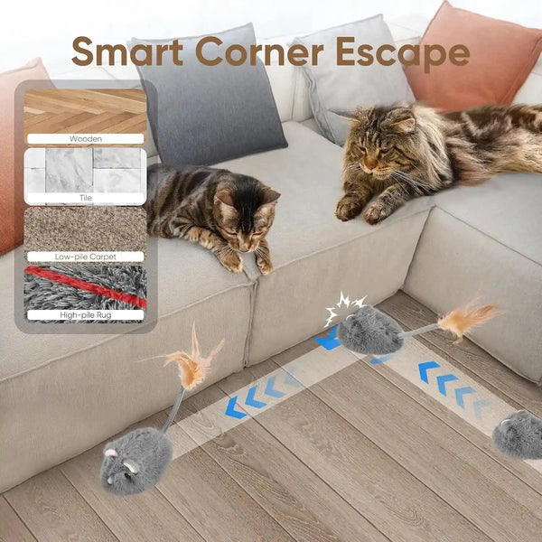 Pawingcat Remote Control Cat Toy Rechargeable Cat Mouse Toy Automatic Interactive Cat Toys for Indoor Cats Toy with 3-Speed Adjustment and 4 Directions4